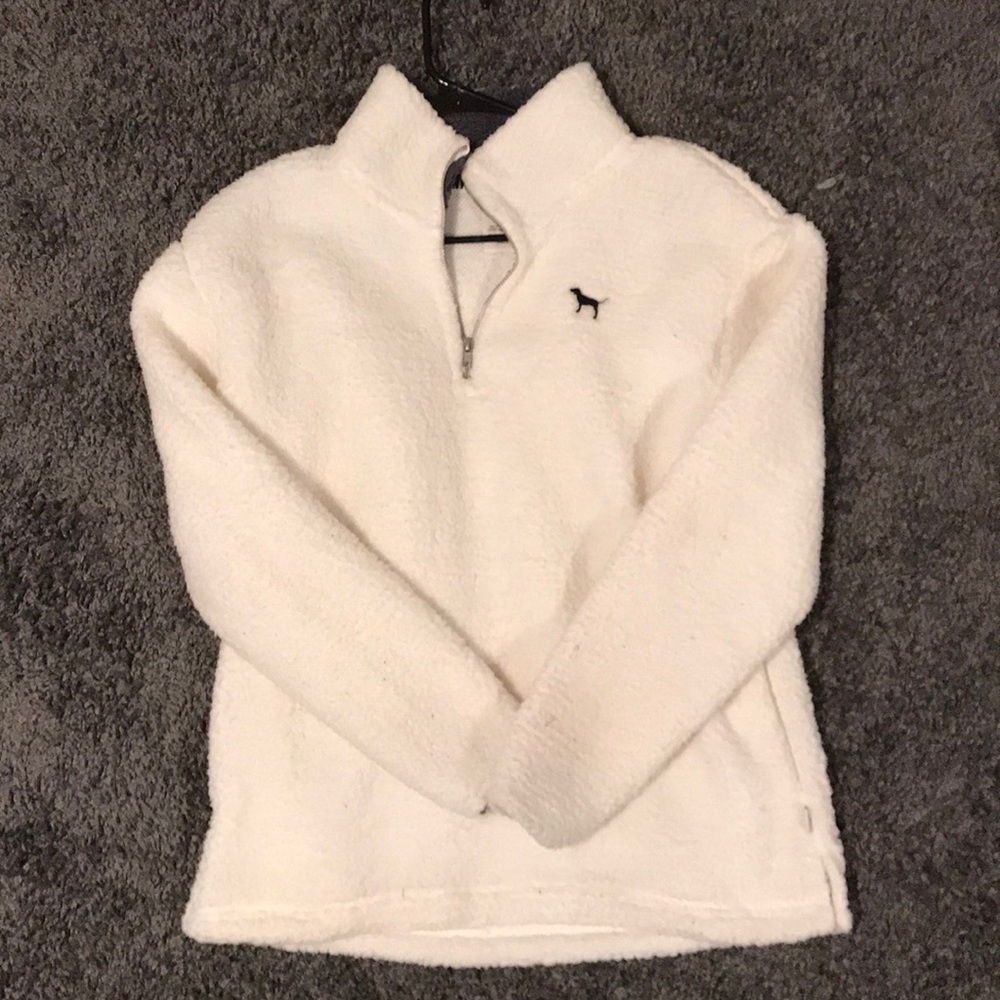 pink(vicotorias secret) white sherpa size small